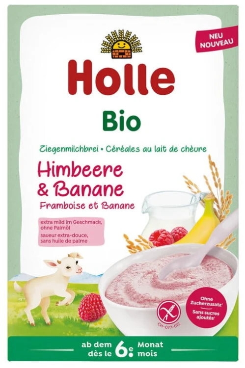 Holle Bio Kaszka Malina Banan Na Kozim Mleku 6m 250g Ekologiczna