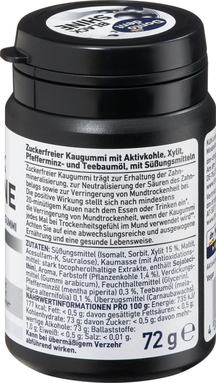 Dontodent Wybielająca Guma Do Żucia Black Shine 50 szt