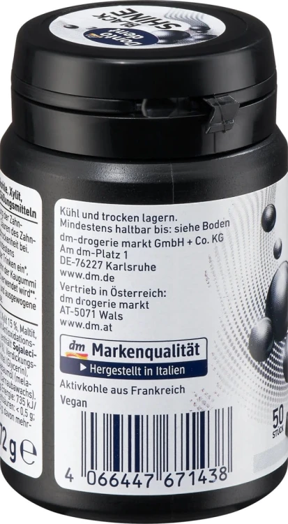 Dontodent Wybielająca Guma Do Żucia Black Shine 50 szt
