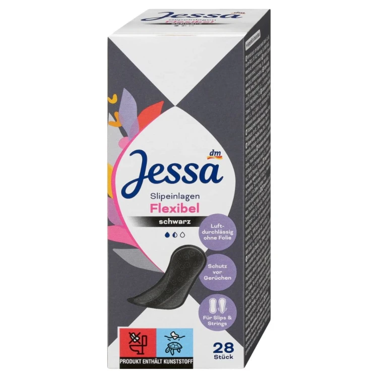 Jessa Flexibel Wkładki Podpaski Higieniczne Czarne 28szt.jpg