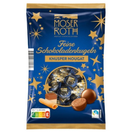 Moser Roth Świąteczne Chrupiące Kule Knusper Nugat 150g Mikołaj