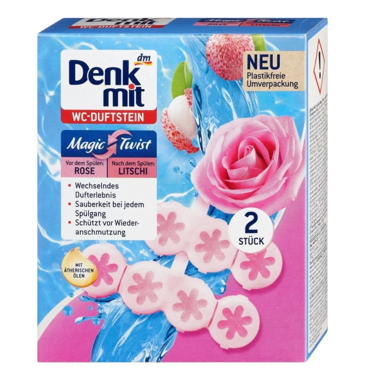 Denkmit Zawieszka Do Toalety Wc Magic Twist Na Kamień 2szt Róża Litschi.jpg