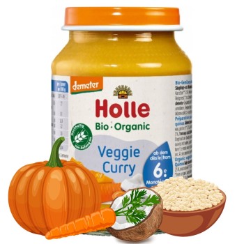 Holle Bio Veggie Curry Komosa Ryzowa Dynia Kokos Wegański Obiadek 6m.jpg