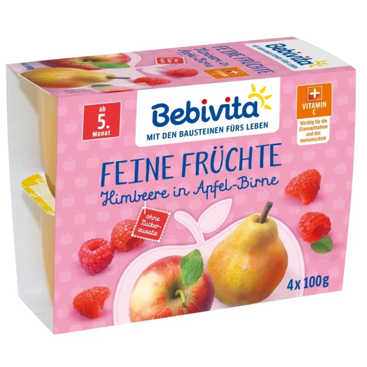 Bebivita Mus Owocowy Malina Jabłko Gruszka 5m 4x100g Kubeczki.jpg