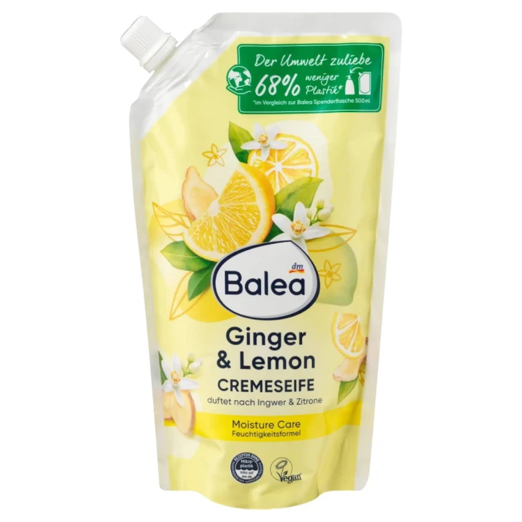 Balea Mydło W Płynie Ginger Lemon Zapas 500ml Imbir Z Cytryną.jpg