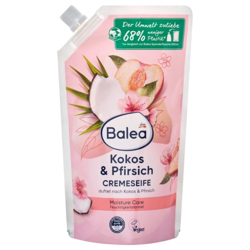 Balea Mydło W Płynie Kokos Brzoskwinia Zapas 500ml.jpg