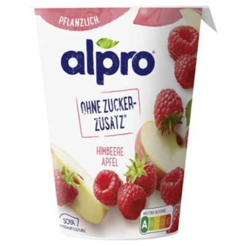 Alpro Soya Jogurt Malina Jabłko Bez Cukru 400g.jpg