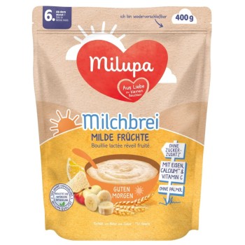 Milupa Kaszka Zbożowa Mleczna Z Owocami 6m 400g.jpg