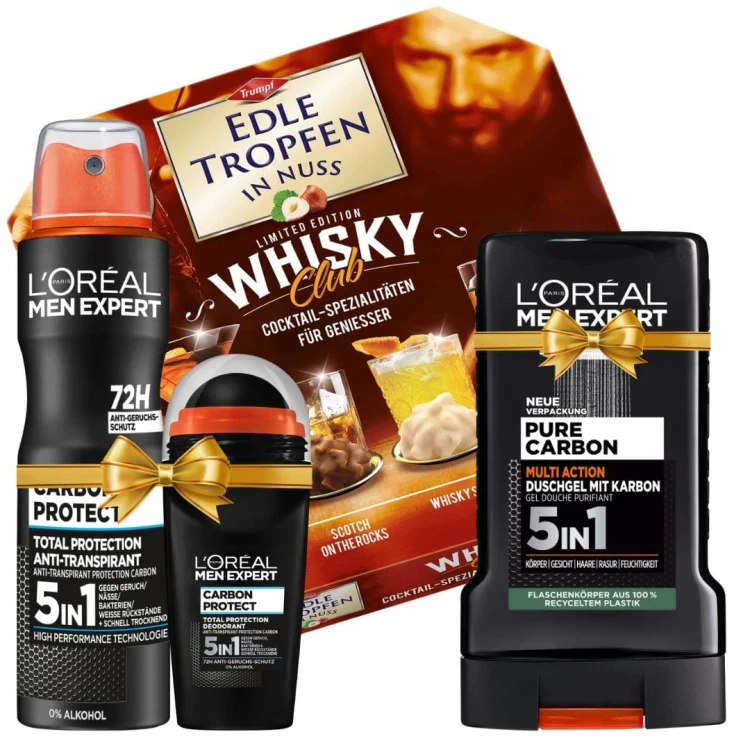 L'oreal Men Expert Carbon Prezent Zestaw Kosmetyków I Bombonierka Whisky