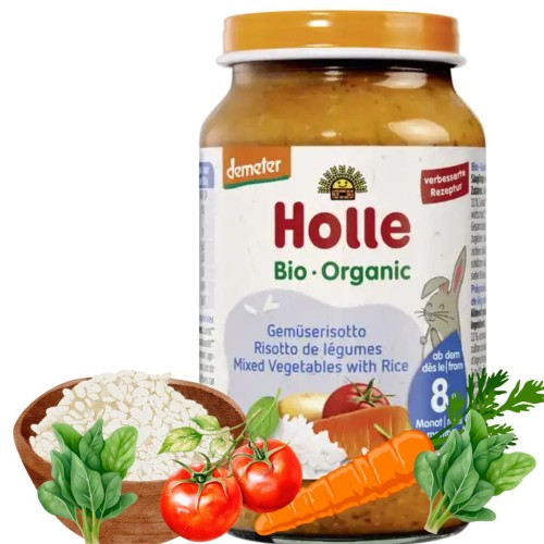 Holle Bio Warzywne Wegetariańskie Risotto 8m Ekologiczny Obiadek.jpg