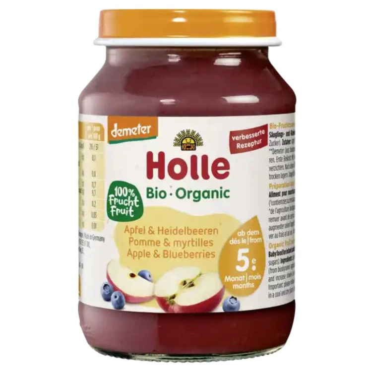Holle Bio Ekologiczne Owoce Jabłko Jagoda Leśna 5m Deser Owocowy.jpg