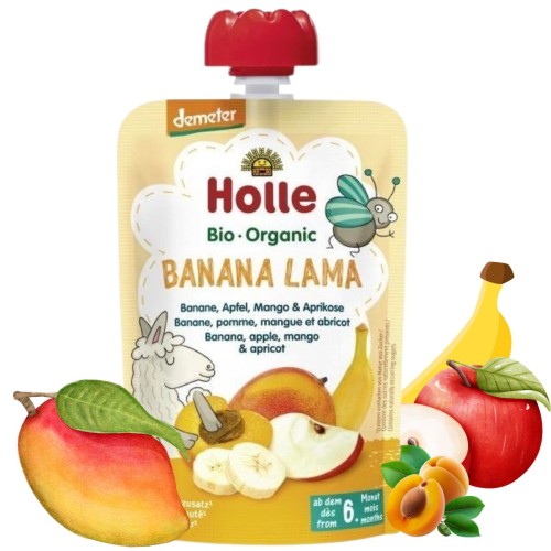 Holle Bio Banana Lama Banan Jabłko Mango Morela 6m.jpg