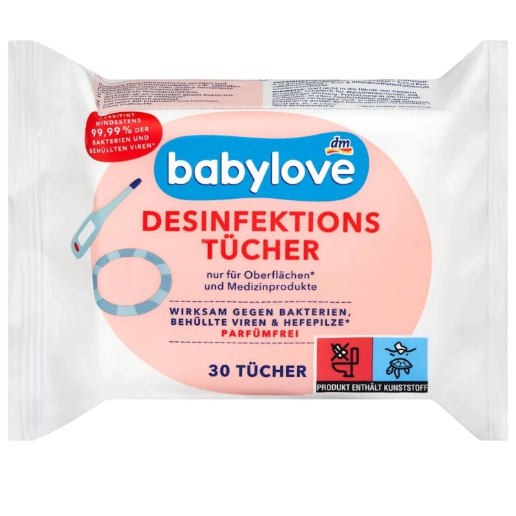 Babylove Chusteczki Do Dezynfekcji Smoczków Zabawek 30szt Bakterie Grzyby