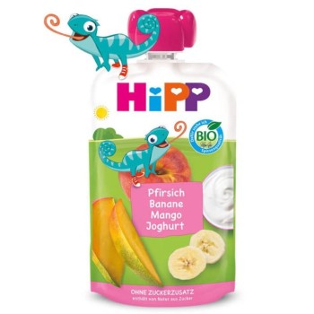 Hipp Hippis Ekologiczny Mus Z Brzoskwiń Z Bananem Mango I Jogurtem Saszetka