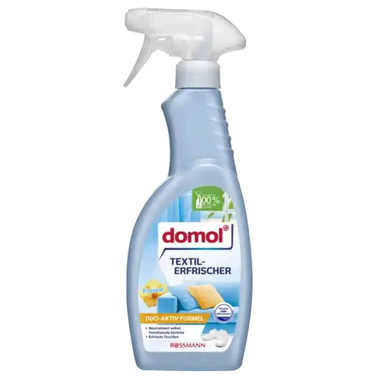 Domol Spray Odświeżacz Tekstyliów Tkanin Neutralizator Zapachów Tropical