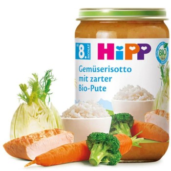 Hipp Bio Risotto Z Warzywami I Indykiem Ekologiczny Obiadek Z Fenkułem 8m
