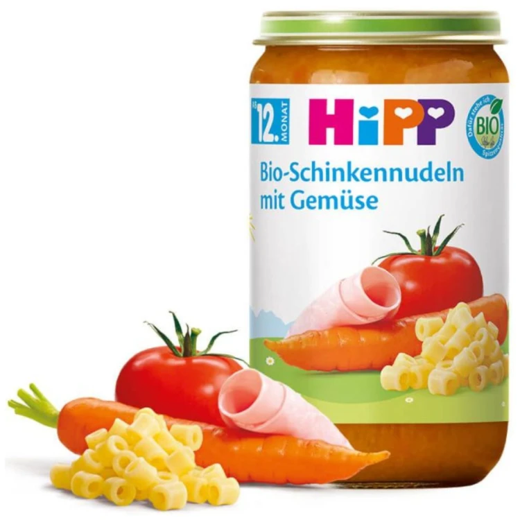 Hipp Bio Makaron Z Szynką I Sosem Warzywnym Ekologiczny Pyszny Obiadek 12m