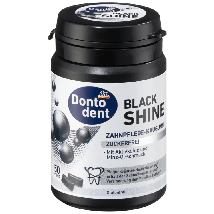 Dontodent Wybielająca Guma Do Żucia Black Shine 50 szt
