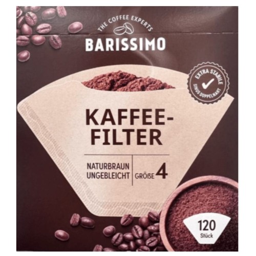 Barissimo Papierowe Filtry Do Kawy Expresu Z Podwójnym Szwem 120szt Nr 4