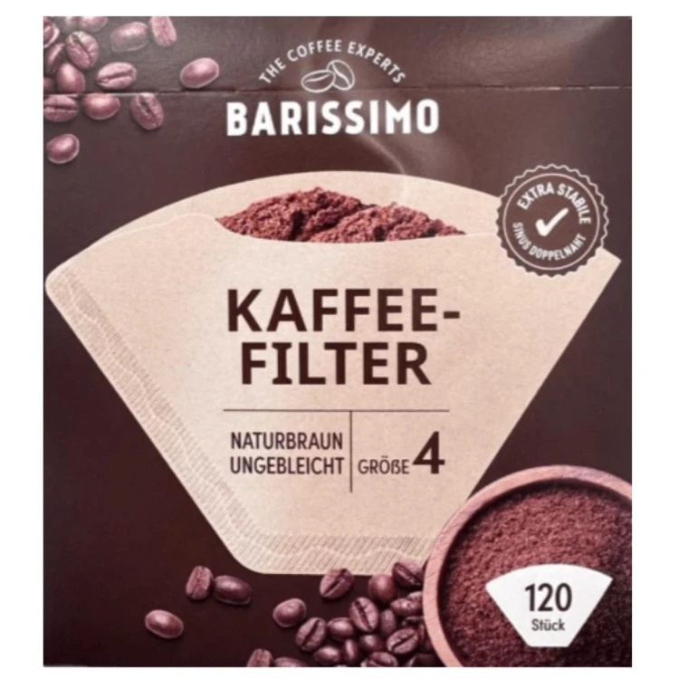 Barissimo Papierowe Filtry Do Kawy Expresu Z Podwójnym Szwem 120szt Nr 4