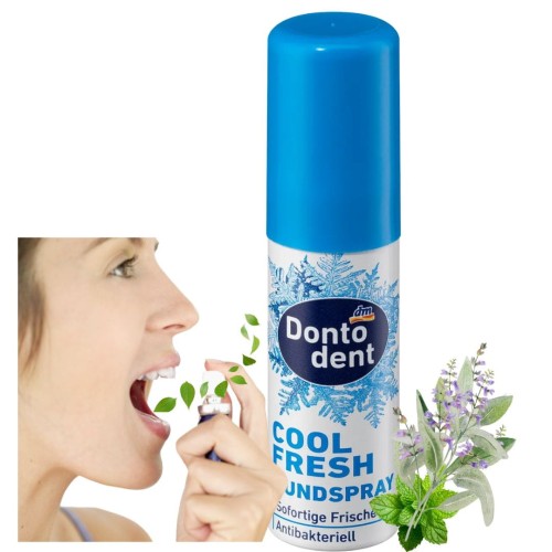 Dontodent Cool Fresh Spray Do Ust Przeciwbakteryjny Odświeża Bez Fluoru 15ml