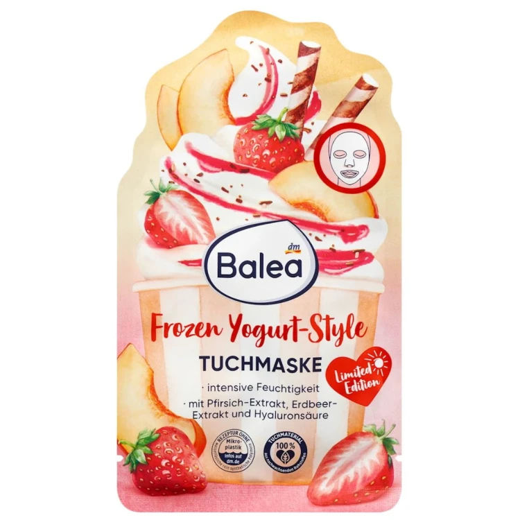 Balea Frozen Yogurt Maska W Płacie Brzoskwinia Truskawka Kwas Hialuronowy