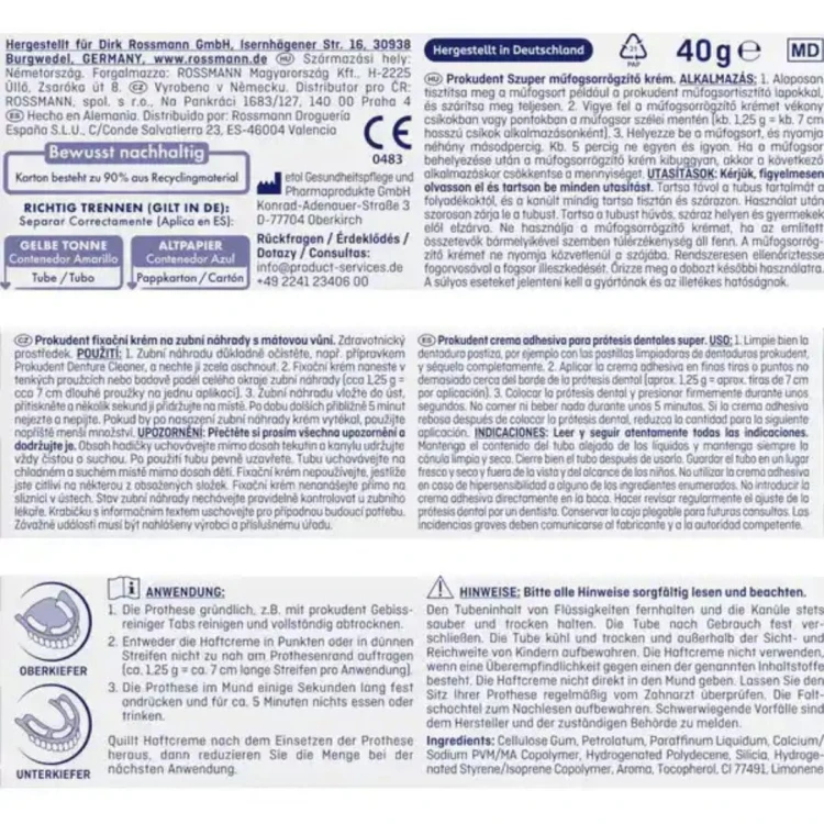 Prokudent Krem Do Protez Super Mocny Klej W Kremie Smak Miętowy 40g