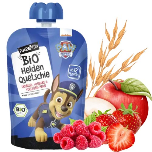 Pure Fun Psi Patrol Bio Mus Owocowy Truskawka Malina Owies Bez Cukru 12 m