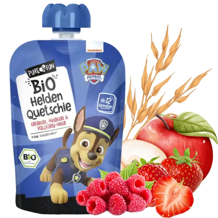 Pure Fun Psi Patrol Bio Mus Owocowy Truskawka Malina Owies Bez Cukru 12 m