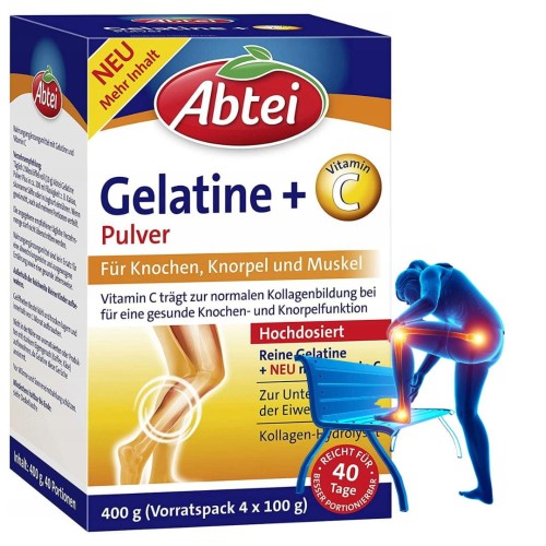 Abtei Gelatine + Vit C Żelatyna Kolagen 400g Kości