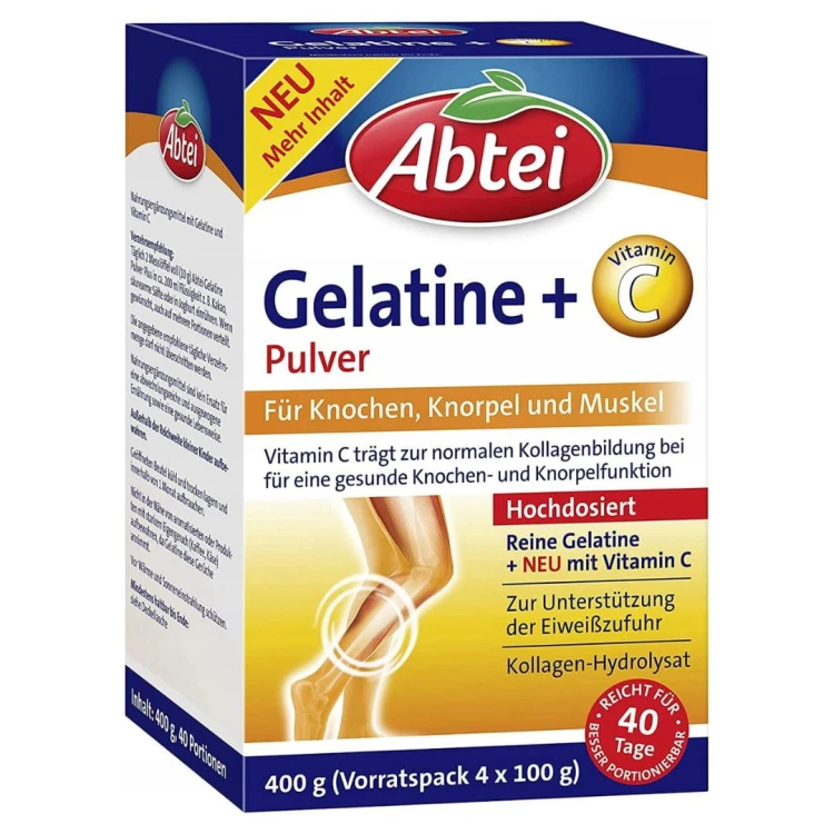 Abtei Gelatine + Vit C Żelatyna Kolagen 400g Kości