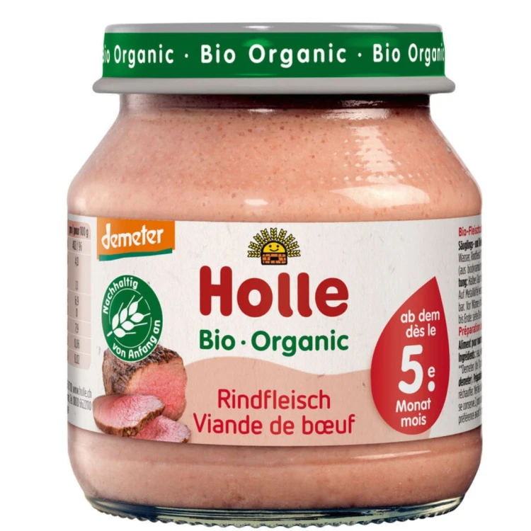 Holle Bio Mięso Wołowe W Słoikczku Wołowina Demeter Obiadek Dla Niemowląt 5 Miesiąc