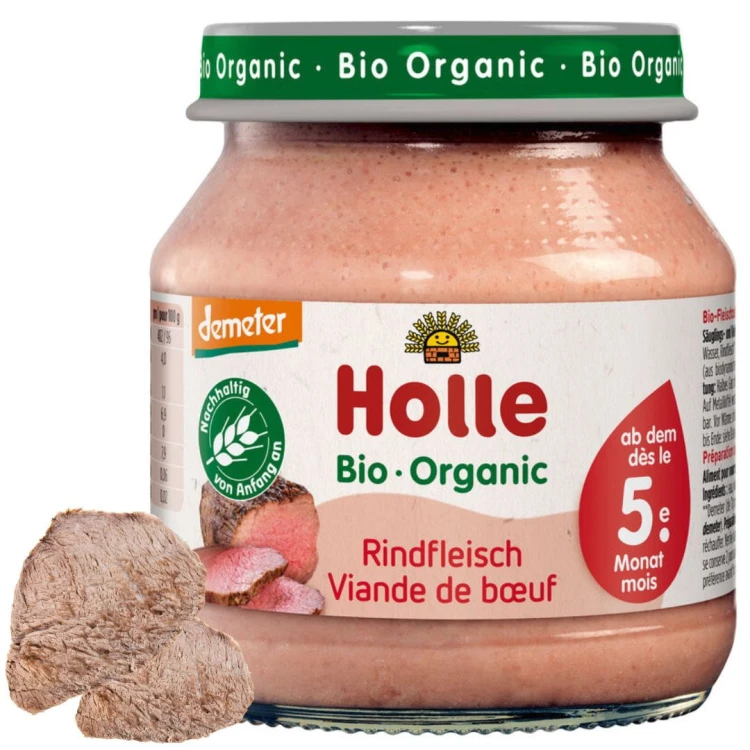 Holle Bio Mięso Wołowe W Słoikczku Wołowina Demeter Obiadek Dla Niemowląt 5 Miesiąc