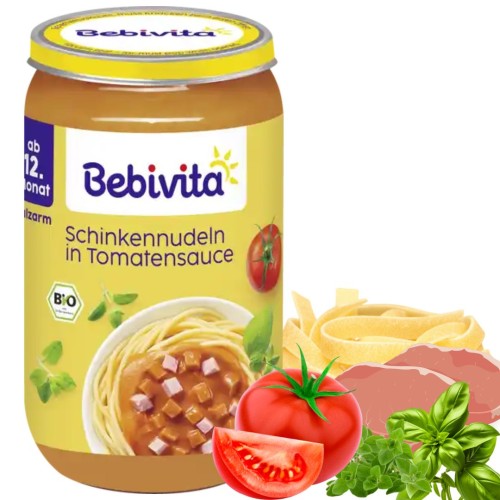 Bebivita Bio Makaron Z Szynka I Sos Pomidorowy 12m