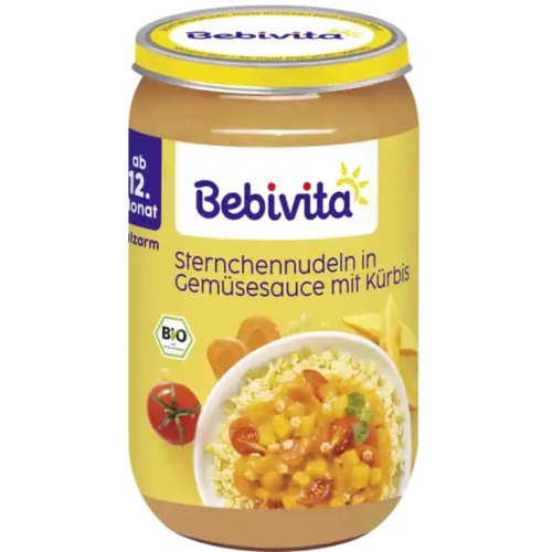 Bebivita Bio Makaron Gwiazdki W Sosie Dyniowym 12m Ekologiczny Obiadek