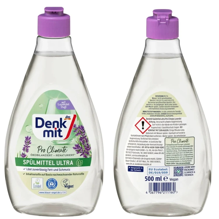 Denkmit Nature Płyn Do Mycia Naczyń Na Tłuszcz Lawenda Pro Climate 500ml