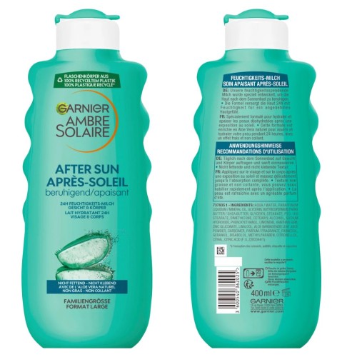 Garnier Ambre Mleczko Łagodzące Po Opalaniu 400ml After Sun Na Słońce
