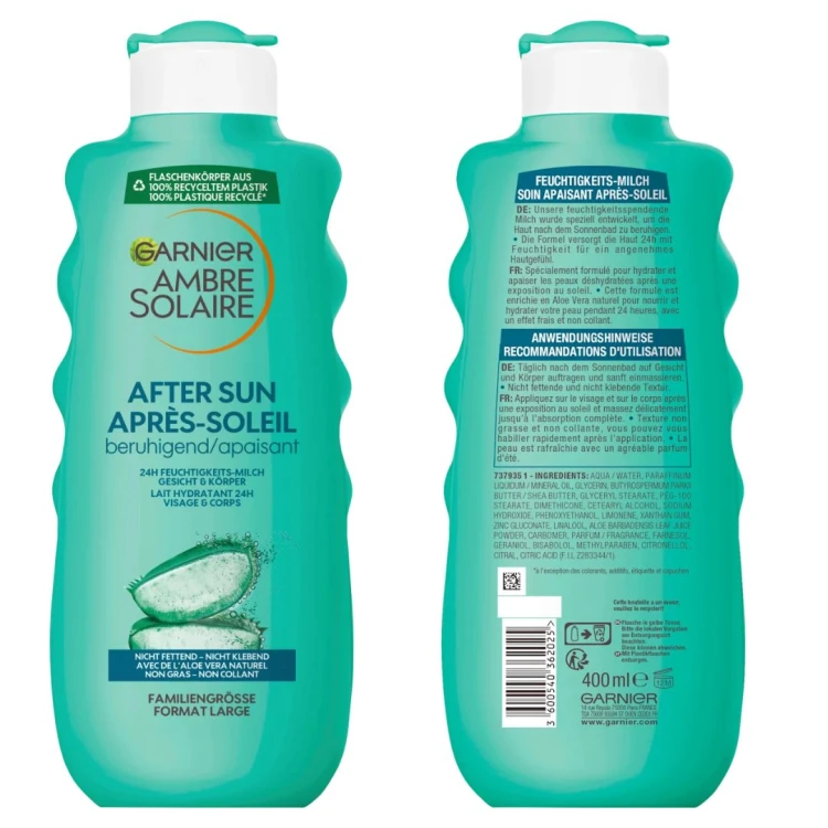 Garnier Ambre Mleczko Łagodzące Po Opalaniu 400ml After Sun Na Słońce