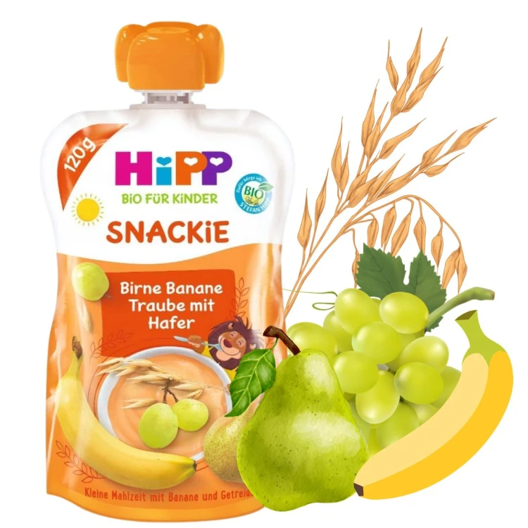 Hipp Bio Snackie Gruszka Banan Winogron Owies 120g Deserek W Saszetce