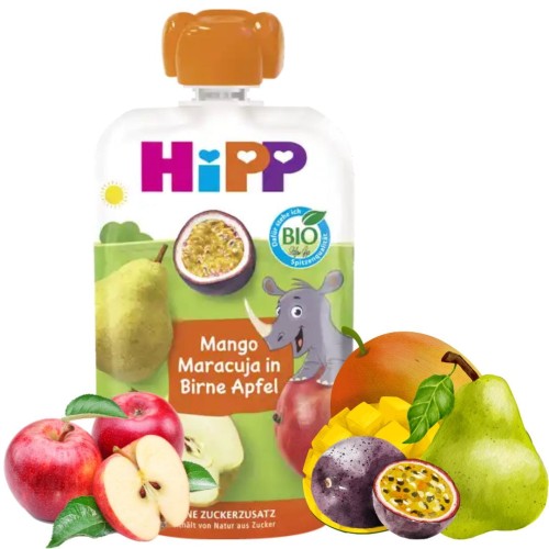 Hipp Hippis Bio Mus Owocowy W Saszetce Mango Marakuja Gruszka Jabłko