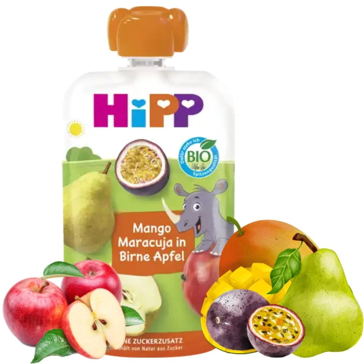 Hipp Hippis Bio Mus Owocowy W Saszetce Mango Marakuja Gruszka Jabłko