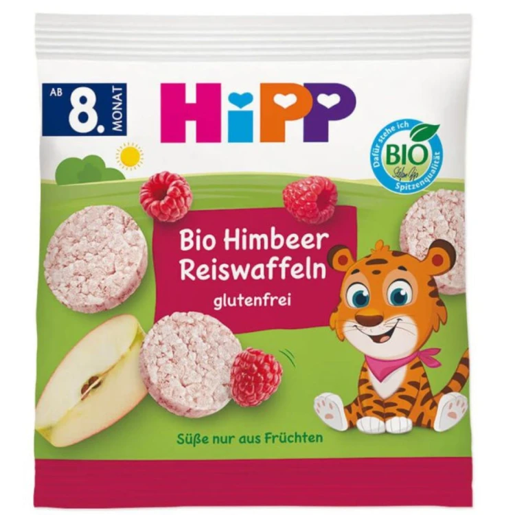 Hipp Bio Wafelki Ryżowe Z Sokiem Malinowym Bez Glutenu Malinowe Ciasteczka