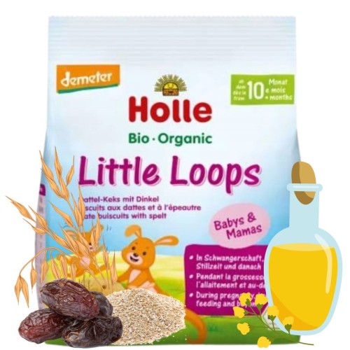 Holle Little Loops Orkiszowo Owsiane Keksy Z Daktylami Ciasteczka 10+