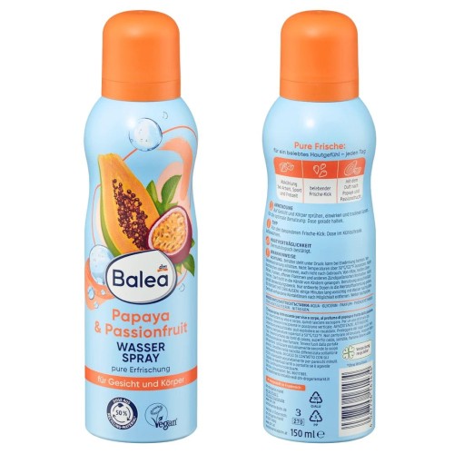 Balea Woda Termalna Spray Do Twarzy Na Lato Mgiełka Papaja Maracuja 150ml