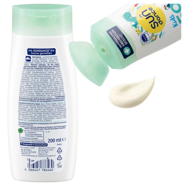 Sundance Kids Mleczko Na Słońce Ultra Sensitive Filtr 50 Skóra Wrażliwa 200ml