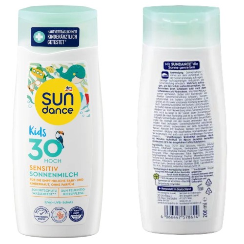Sundance Kids Sensitive Mleczko Ochronne Na Słońce Dla Dzieci Filtr 30+