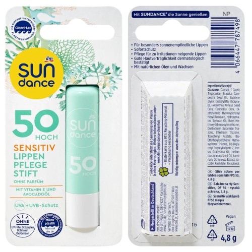 Sundance Sensitive Pomadka Balsam Ochronny Do Ust Na Słońce Z Filtrem 50+