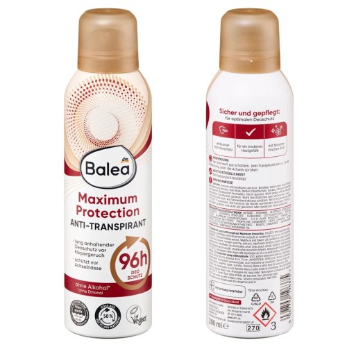 Balea Maximum Protection Deo Dezodorant Spray Skuteczna Silna Ochrona 96h