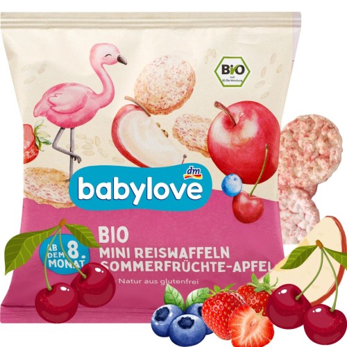Babylove Bio Wafelki Ryżowe O Smaku Letnich Owoców Z Witaminą B 8m