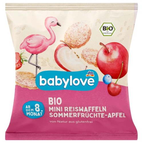 Babylove Bio Wafelki Ryżowe O Smaku Letnich Owoców Z Witaminą B 8m